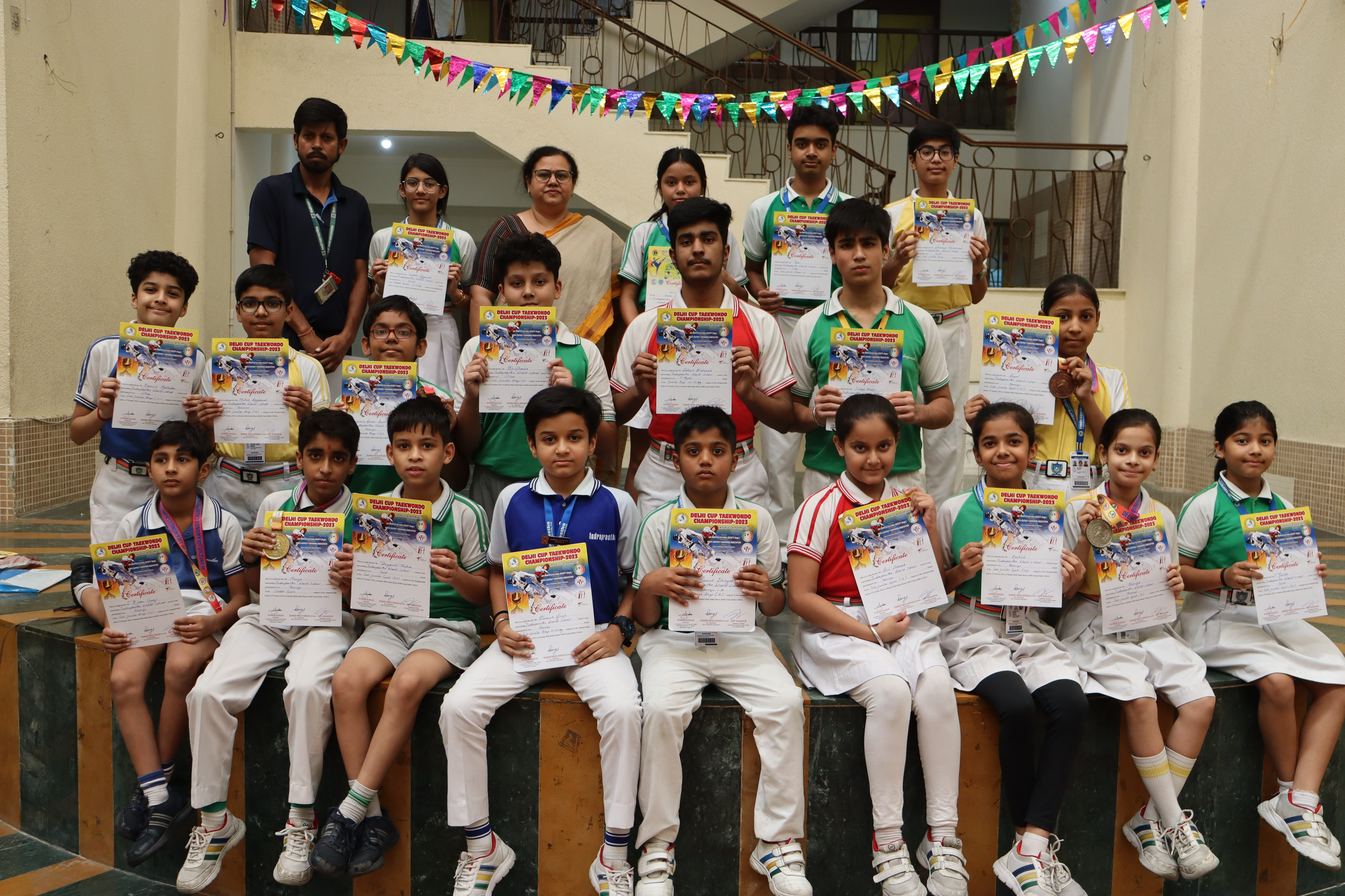 Taekwondo Champions with the teacher.