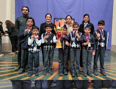 Champions of the winter event in the school.